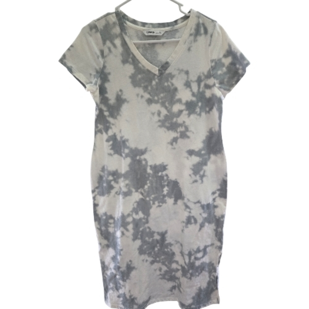 Sonoma Gray and White Tie-Dye dress SZ MP